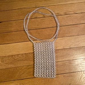 Clear Beaded phone bag urban outfitters
